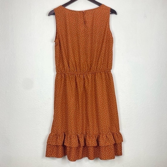 Jean Pascale Womans Soft Brown Polka Dot Sleeveless Dress Size 40 M - Picture 7 of 13